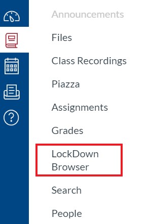 LockDown Browser course navigation