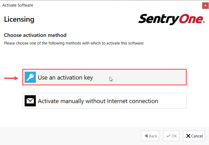 SentryOne Task Factory License Manager Use an activation key