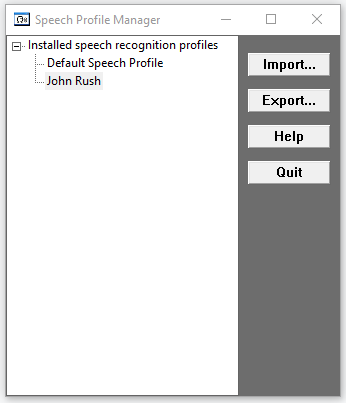 Speech Profile Manager