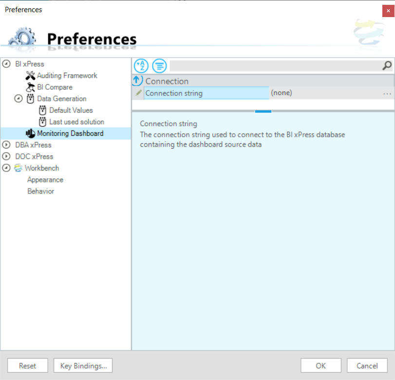 SentryOne Workbench Preferences BI xPress Monitoring Dashboard