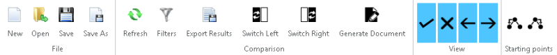BI xPress BI Compare toolbar