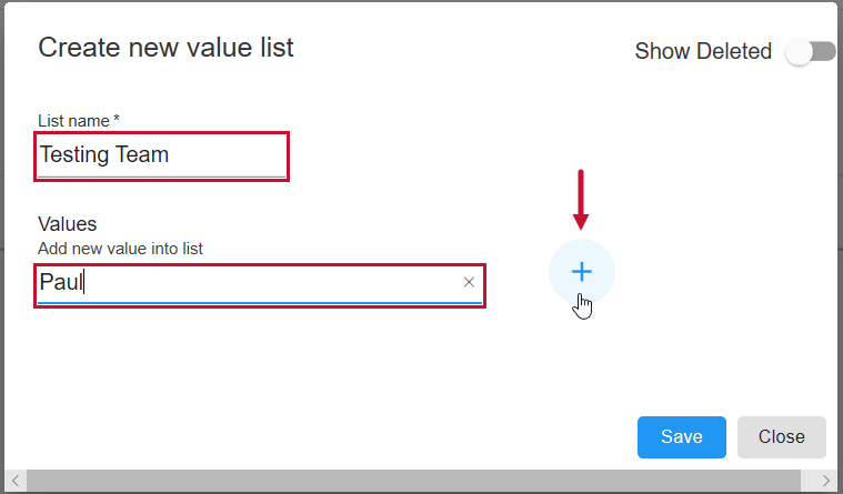 Database Mapper Data Dictionary Create new value list