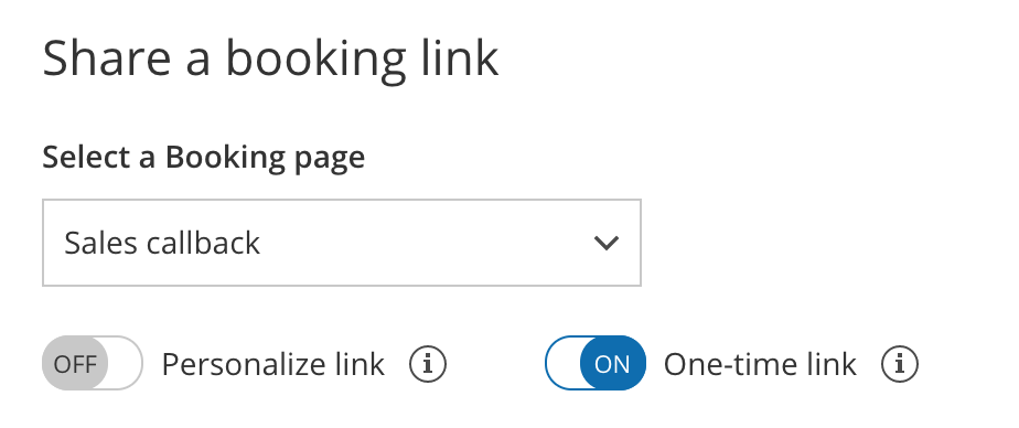 One-time link toggle button
