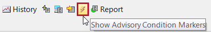 Sample mode toolbar Show Advisory Condition Markers button