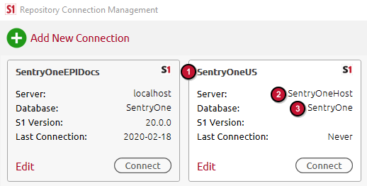 SentryOne Repository Connection Management