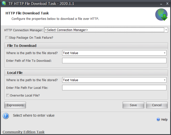 Task Factory HTTP File Download Task
