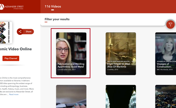 Identifies chosen video in Search Results