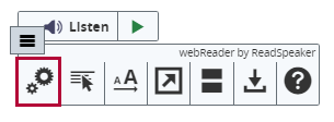 Identifies Readspeaker settings icon.