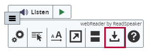 Identifies ReadSpeaker download icon. 
