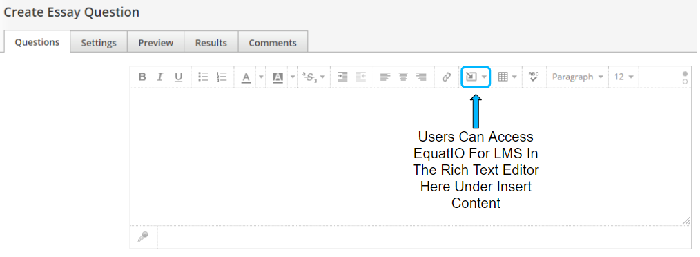 Access to EquatIO in Rich Text Editor