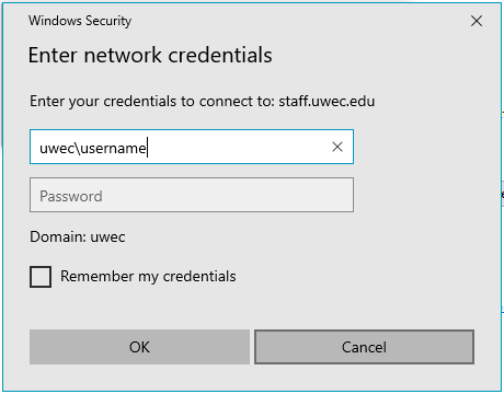 uwec username and password