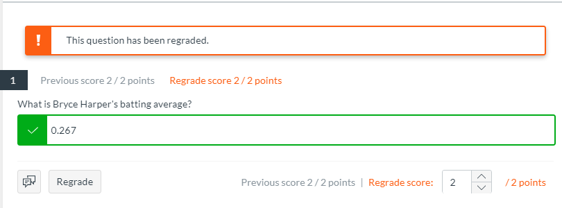 New Quizzes regraded question