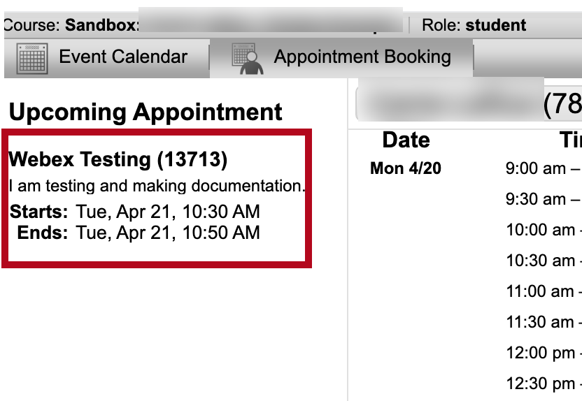Identifies upcoming appointment information