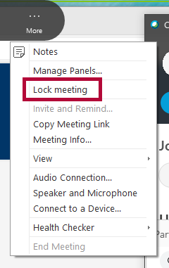 Identifies the Lock meeting option.