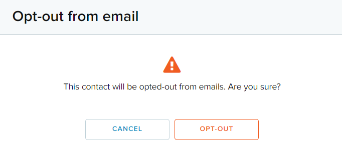 Opt out email confirmation