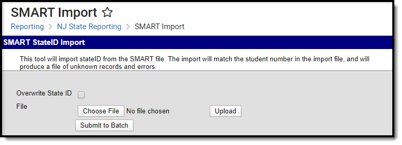 Image of the SMART Import Editor.