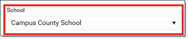 Screenshot of a school selected in the Context Switcher.