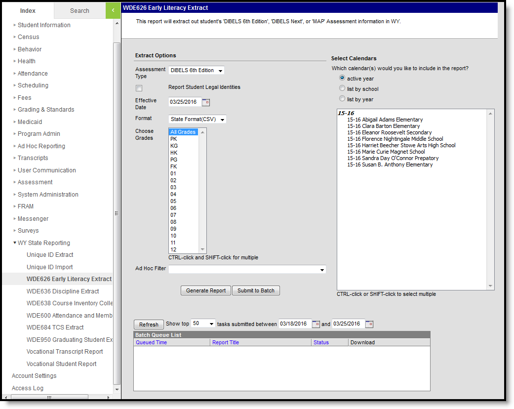 Screenshot of WDE-626 Extract Editor.