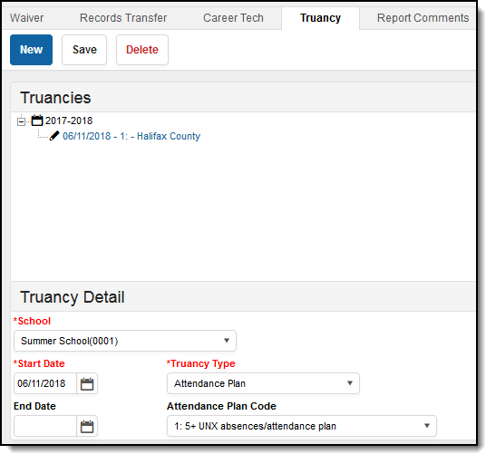 Screenshot of the Truancy tool.