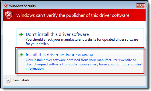 Screenshot of Windows Security message.