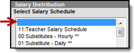 Screenshot of salary schedule with no selection.