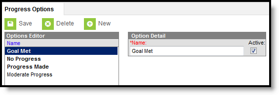 Screenshot of the ILPA Progress Options tool.