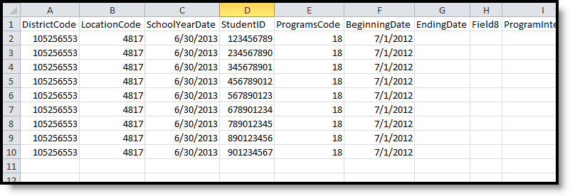 Screenshot of the Programs Fact state format example.