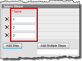 Screenshot of name fields for each step.