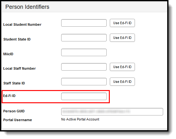 Screenshot of Person Identifiers for Minnesota.