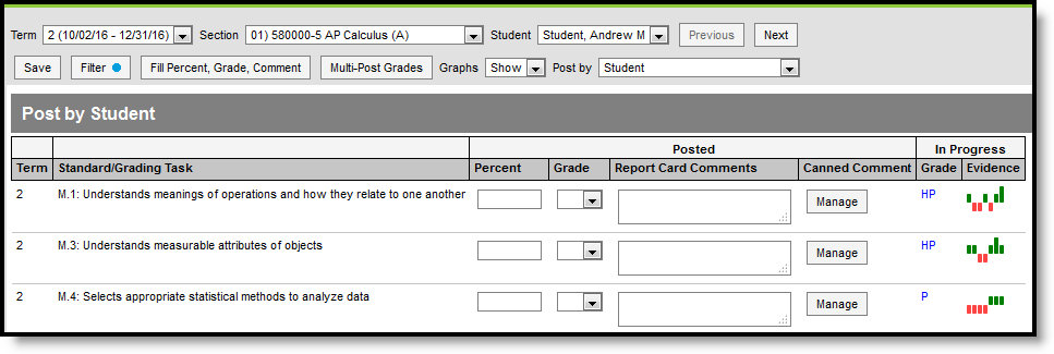 Screenshot of the tool when posting by Student. 