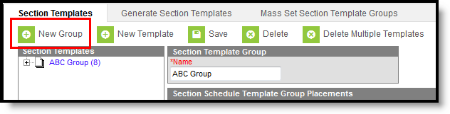 Screenshot of the New Group button. 