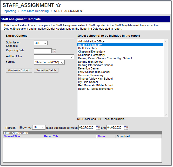 Screenshot of Staff Assignment Template Editor.