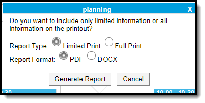 Screenshot of print options dialog.