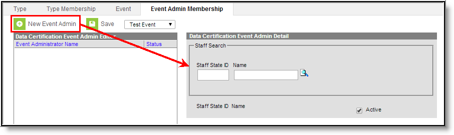 Screenshot of Adding a New Event Admin Members