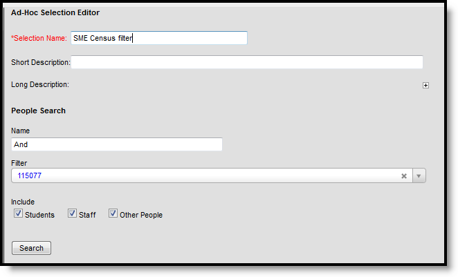 screenshot of census people selection editor options