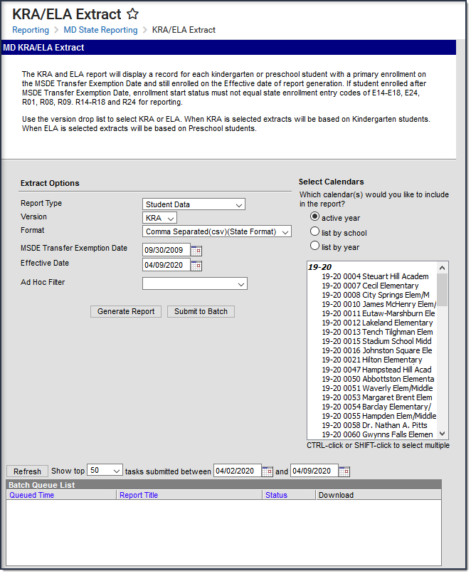 Image of the KRA and ELA Extract editor.