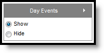 Screenshot of the Day Events filtering options.