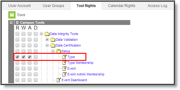 Screenshot of Type Tool Rights