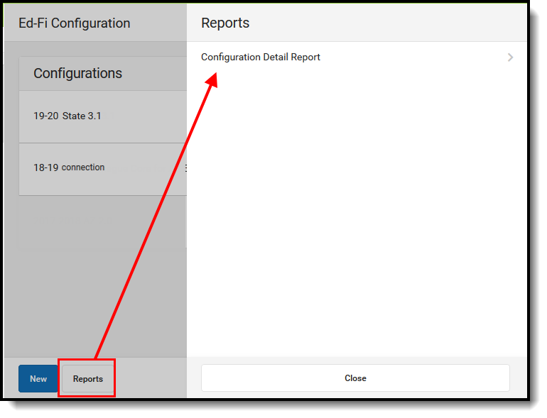 Screenshot of the Configuration Detail Report.