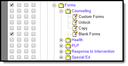 Image of Forms Blank Forms only user rights