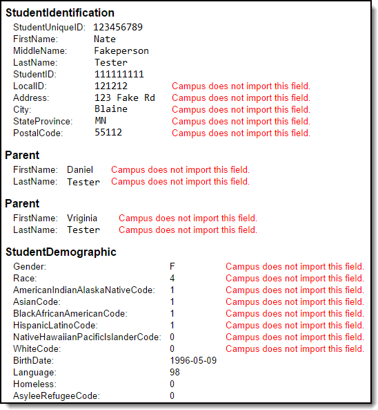 Screenshot of a Student Import History report.
