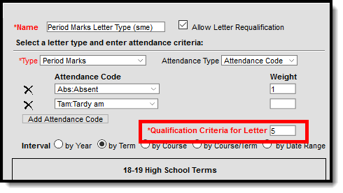 Screenshot showing Qualification Criteria.