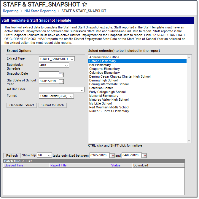 Screenshot of Staff Template & Staff Snapshot Template.