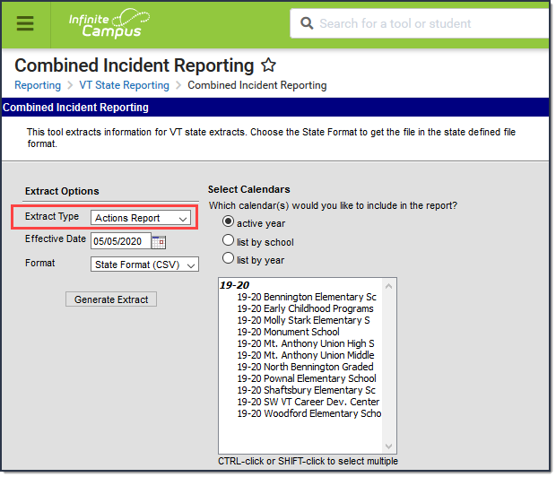 Screenshot of the  Combined Incident Reporting Editor.