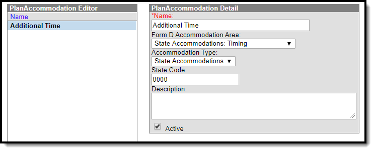 Screenshot of the Missouri Accommodations tool.