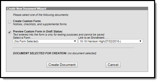 Image showing how to preview custom form in draft status
