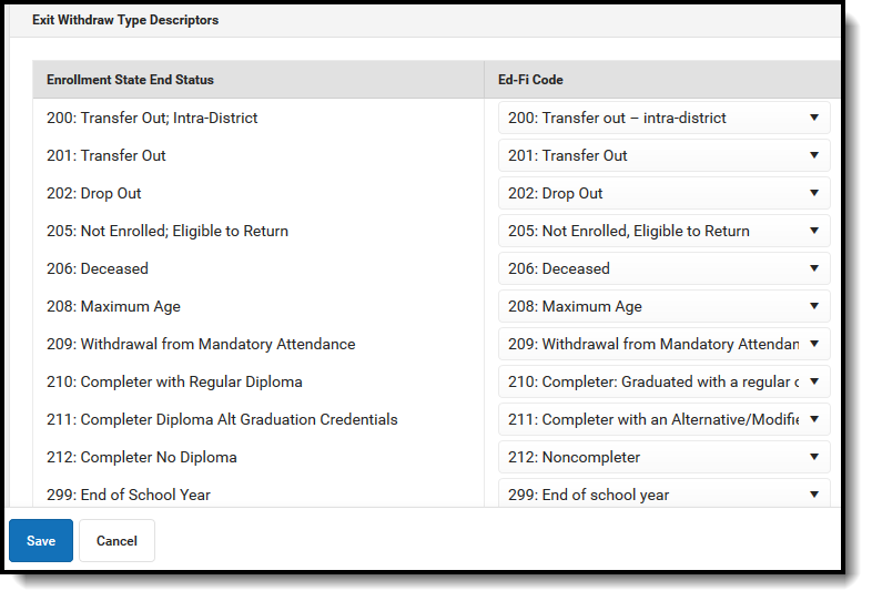 Screenshot of Enrollment State End Status.
