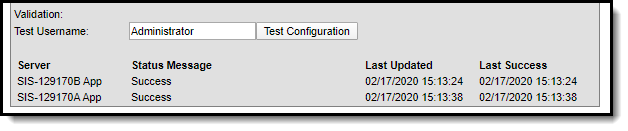 screenshot of testing a username