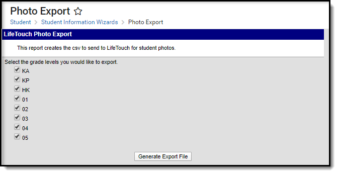 Screenshot of the export editor. 