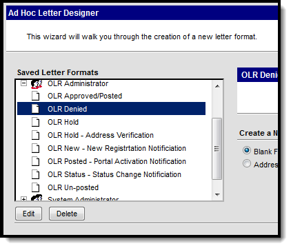 Image of Ad hoc Letter Designer OLR Letters